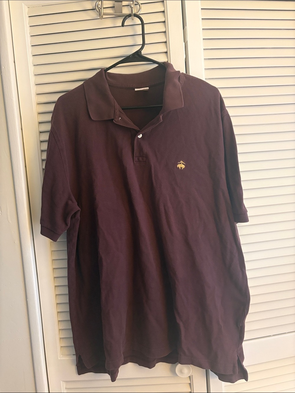 Brooks Brothers Maroon Polo with Gold Embroidered Logo